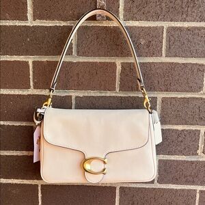 Coach Ivory Soft Tabby Shoulder Bag with Gold Accents,